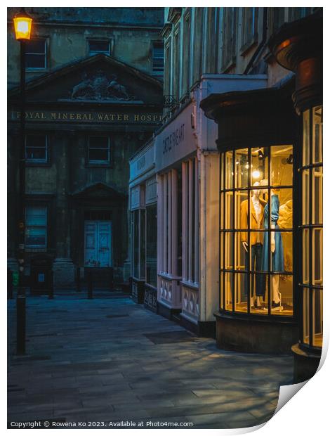 Lightened up Old Bond Street in early morning Bath  Print by Rowena Ko