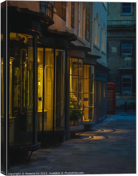 Lightened up Old Bond Street in early morning Bath  Canvas Print by Rowena Ko