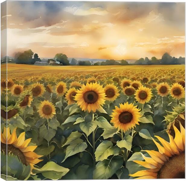 Field of Sunflowers Canvas Print by Scott Anderson