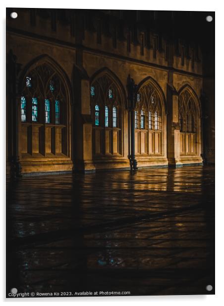 Lightened up Abbey Churchyard in early rainy morning Bath Acrylic by Rowena Ko
