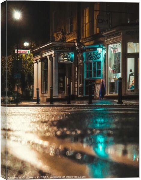 Lightened up Argyle St in early rainy morning Bath Canvas Print by Rowena Ko