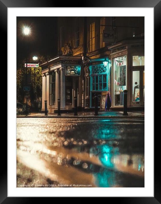 Lightened up Argyle St in early rainy morning Bath Framed Mounted Print by Rowena Ko