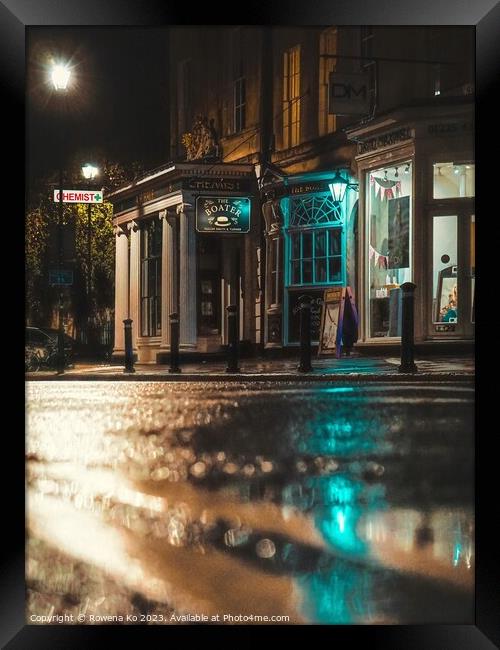 Lightened up Argyle St in early rainy morning Bath Framed Print by Rowena Ko