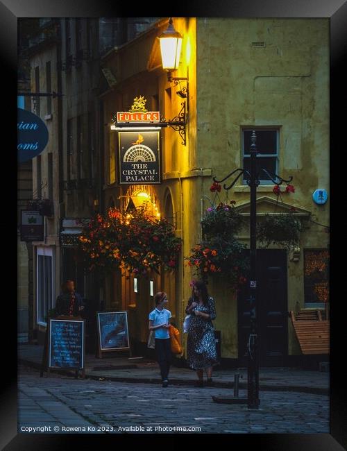 Lightened up Abbey Street in early morning Bath  Framed Print by Rowena Ko