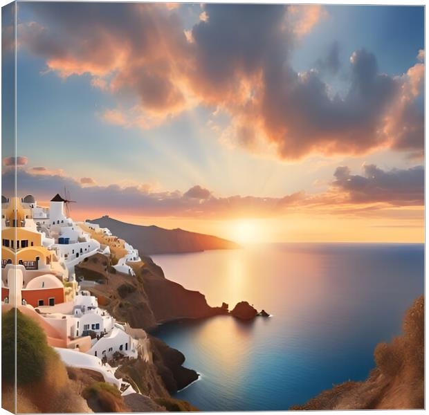 Santorini Canvas Print by Scott Anderson