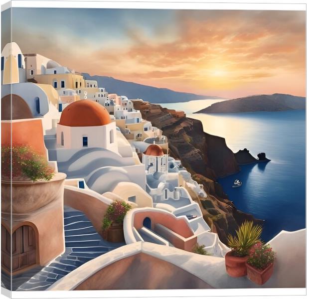 Santorini Canvas Print by Scott Anderson
