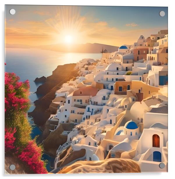 Santorini Acrylic by Scott Anderson