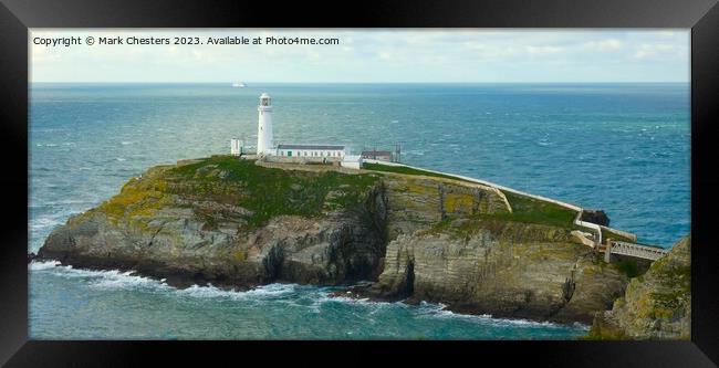 South Stack lighthouse Anglesey Framed Print by Mark Chesters