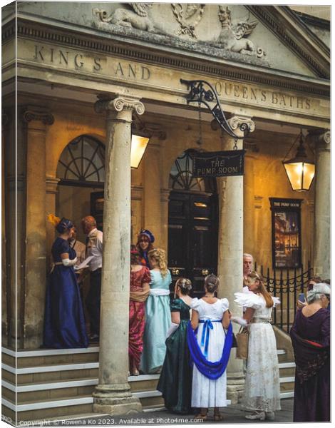 Jane Austen Festival Ball at The Pump Room Bath  Canvas Print by Rowena Ko