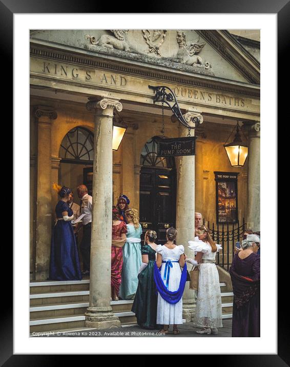 Jane Austen Festival Ball at The Pump Room Bath  Framed Mounted Print by Rowena Ko