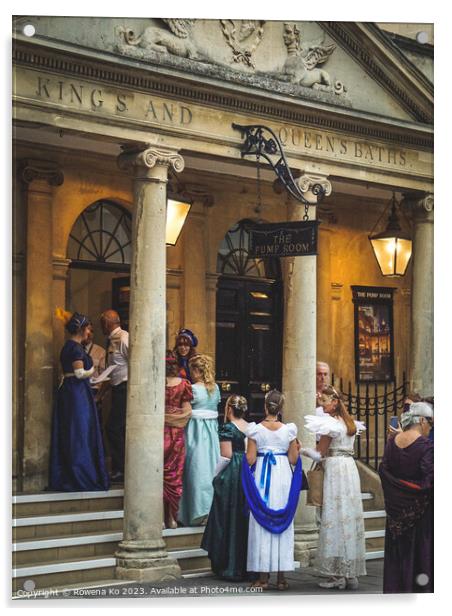 Jane Austen Festival Ball at The Pump Room Bath  Acrylic by Rowena Ko