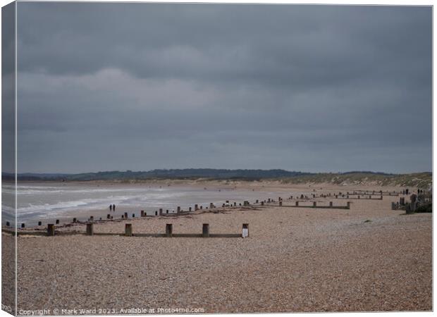Winter at Camber Sands. Canvas Print by Mark Ward