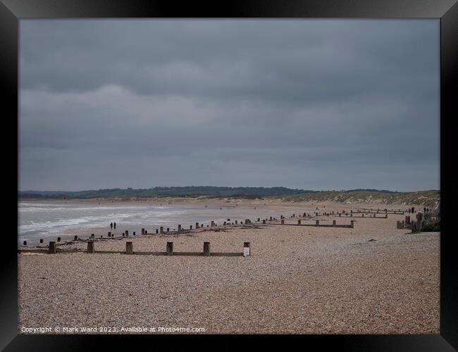Winter at Camber Sands. Framed Print by Mark Ward