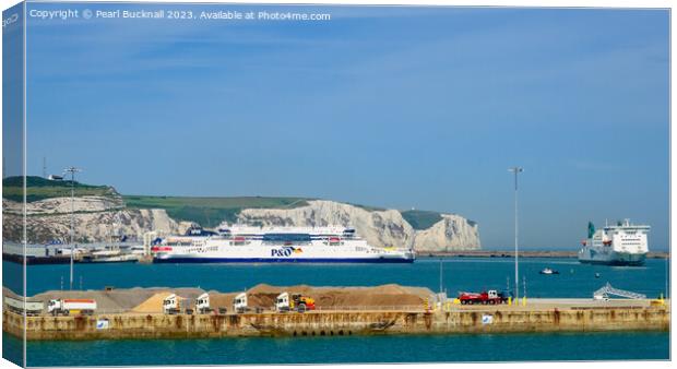 Ferries in Dover Port, Kent  Canvas Print by Pearl Bucknall