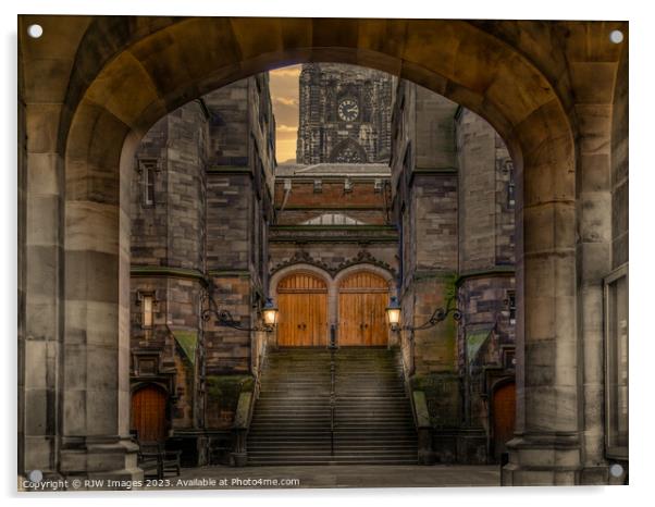 Edinburgh Old College Acrylic by RJW Images