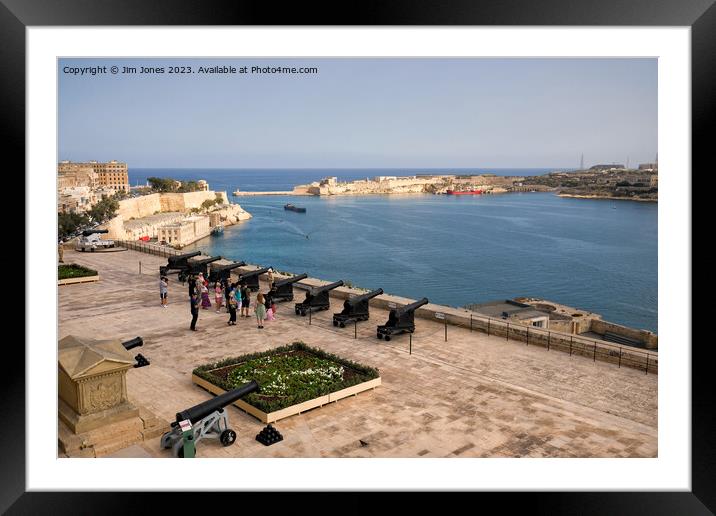 Saluting Battery, Valletta - Landscape Framed Mounted Print by Jim Jones