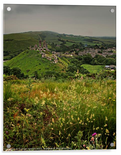 Corfe Castle Acrylic by Duncan Spence