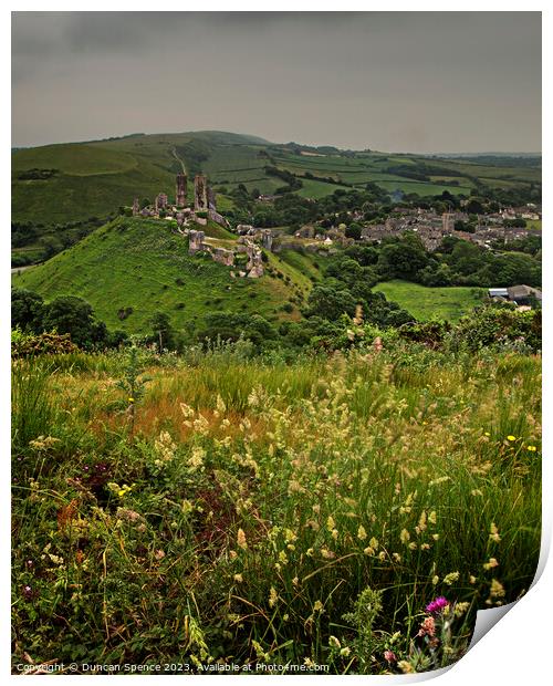 Corfe Castle Print by Duncan Spence