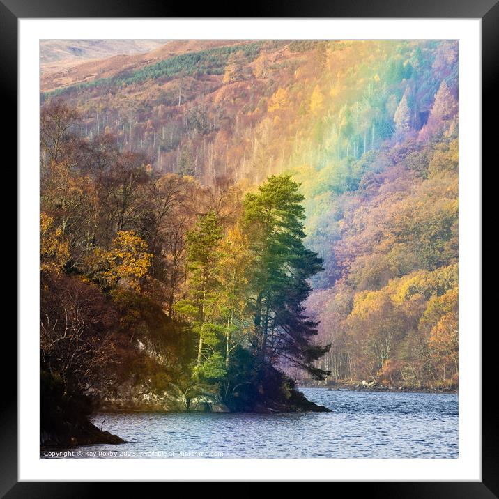 Loch Katrine rainbow 2 Framed Mounted Print by Kay Roxby