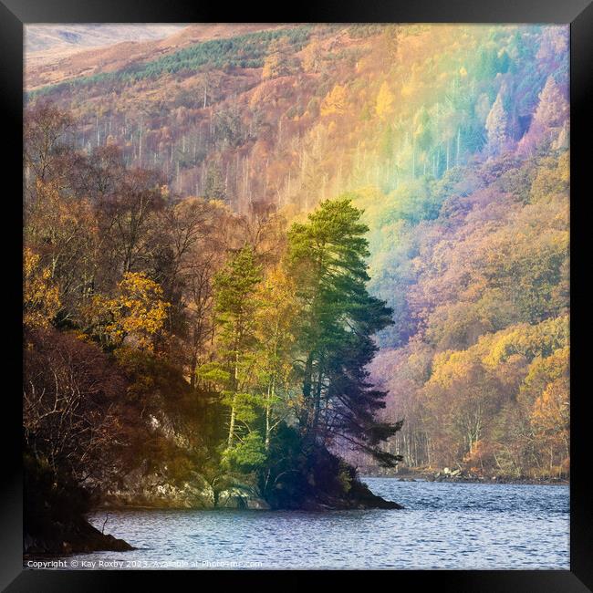 Loch Katrine rainbow 2 Framed Print by Kay Roxby