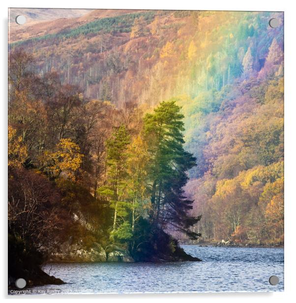 Loch Katrine rainbow 2 Acrylic by Kay Roxby