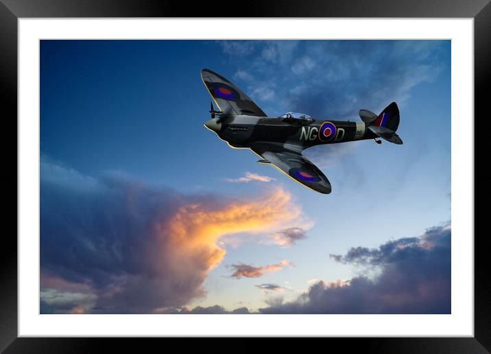  Spitfire and Thundercloud Framed Mounted Print by Alison Chambers