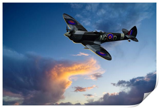  Spitfire and Thundercloud Print by Alison Chambers