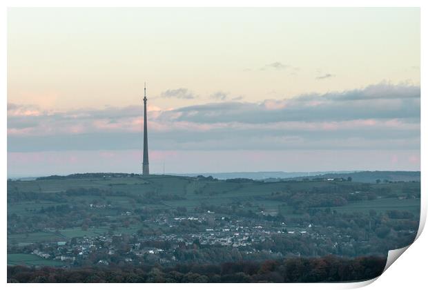 Views to Emley Moor Print by Apollo Aerial Photography