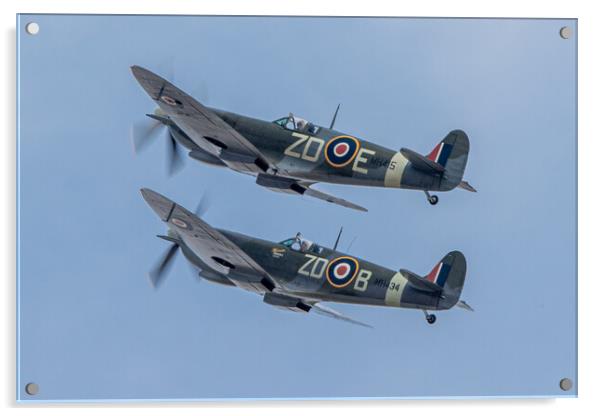 Spitfires MH415 and MH434 Acrylic by J Biggadike