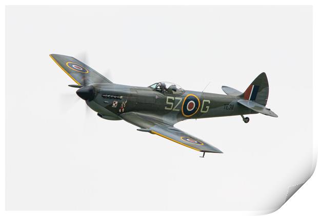 Spitfire TE311 Print by J Biggadike