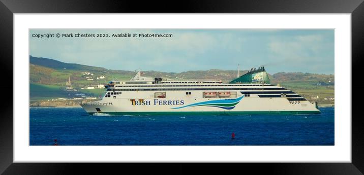 Irish Ferry departing Holyhead Framed Mounted Print by Mark Chesters