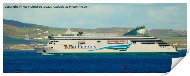 Irish Ferry departing Holyhead Print by Mark Chesters
