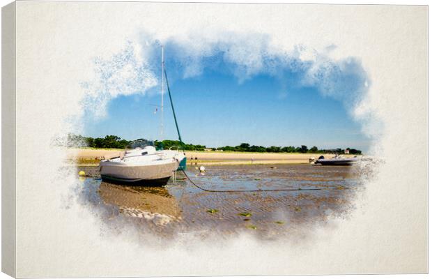 Watercolor of boats laying on the beach Canvas Print by youri Mahieu