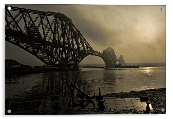 Forth Rail Bridge in Mist Acrylic by Andrew Beveridge