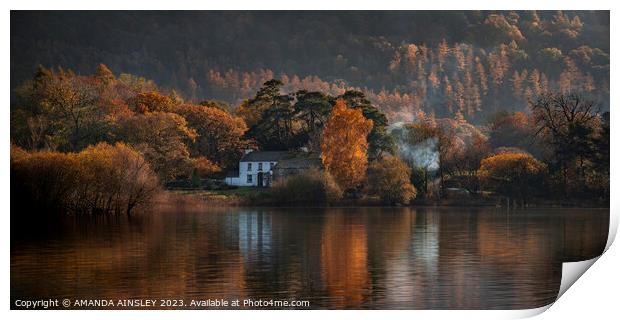 Autumn on Derwent Water Print by AMANDA AINSLEY