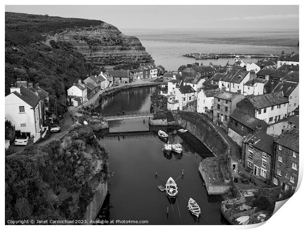 Historic Staithes Print by Janet Carmichael