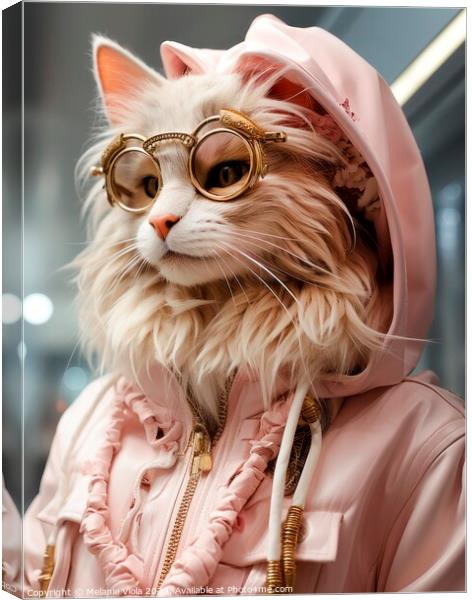 Modern lady cat in the world of fashion Canvas Print by Melanie Viola