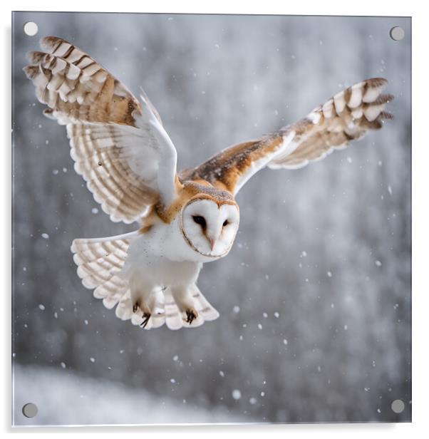 Barn Owl Acrylic by Picture Wizard