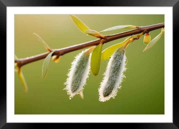 Pussy Willow Wall Art  Framed Mounted Print by CC Designs