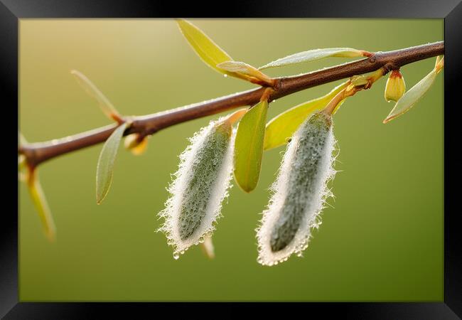 Pussy Willow Wall Art  Framed Print by CC Designs