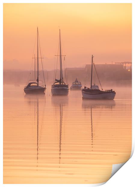 Misty Reflections, Wells-next-the-sea  Print by Bryn Ditheridge