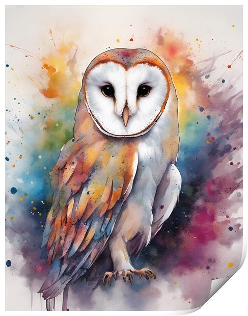 Barn Owl Ink Splat Print by Picture Wizard