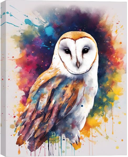 Barn Owl Ink Splat Canvas Print by Picture Wizard