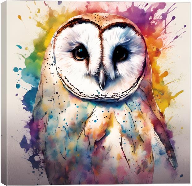 Barn Owl Ink Splat Canvas Print by Picture Wizard