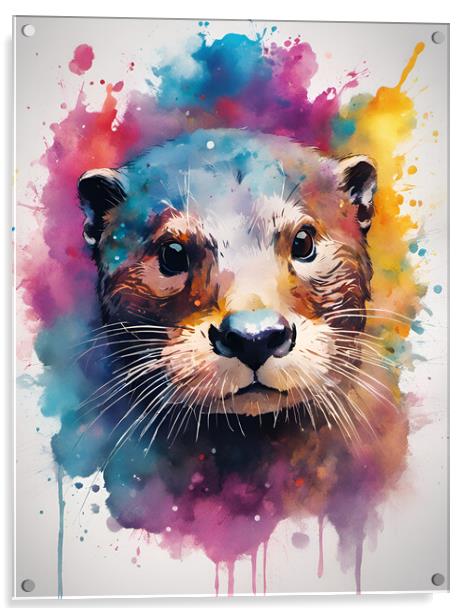 Otter Ink Splat Acrylic by Picture Wizard
