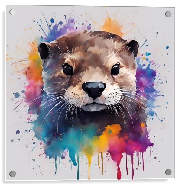 Otter Ink Splat Acrylic by Picture Wizard