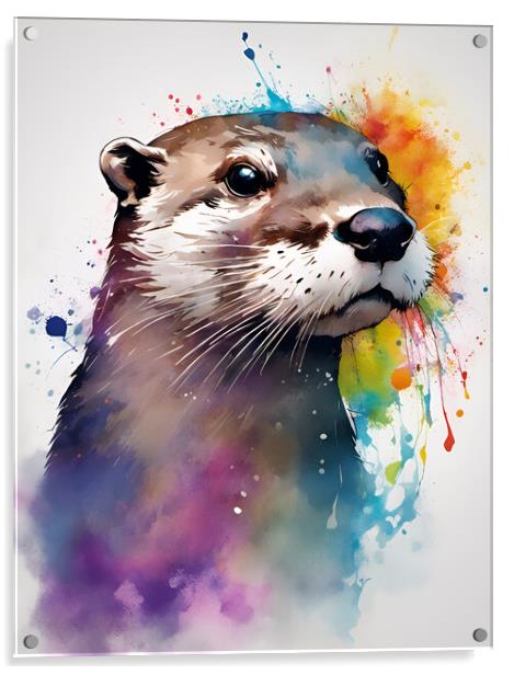 Otter Ink Splat Acrylic by Picture Wizard