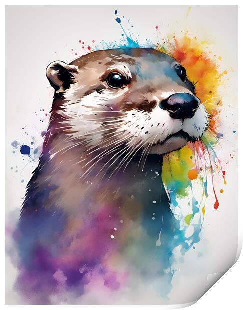 Otter Ink Splat Print by Picture Wizard