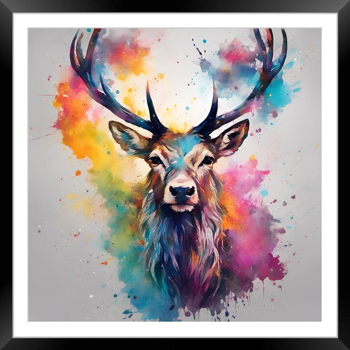 Highland Stak Ink Splat Framed Mounted Print by Picture Wizard