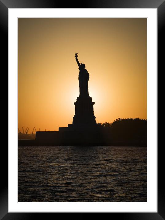 Liberty Sunset Framed Mounted Print by Dave Bowman